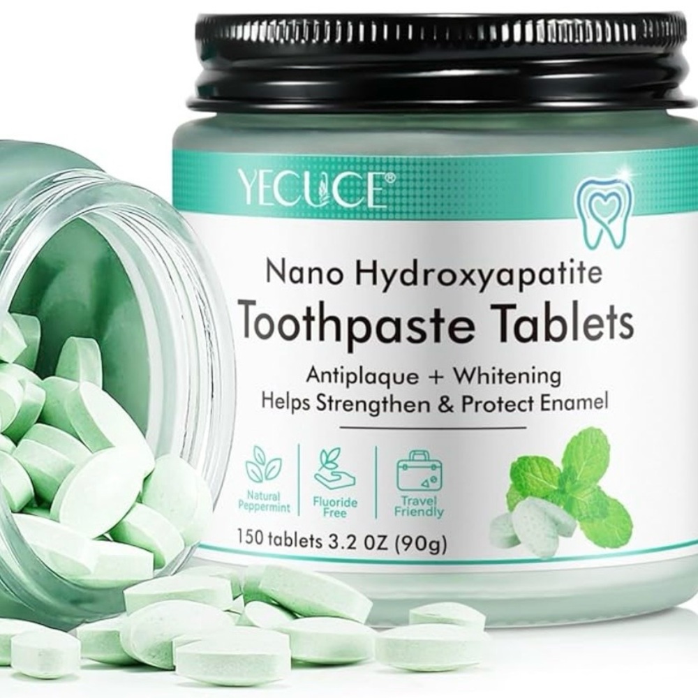 Nano Hydroxyapatite Toothpaste Tablets 150ct Peppermint Fluoride-Free‎ EXP 9/27